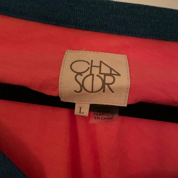 Chaser blue and orange long sleeve v neck tee - Picture 3 of 6